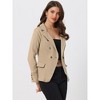 Allegra K Women's Regular Fit Casual Lapel Long Sleeve Denim Pockets Blazer - 3 of 4