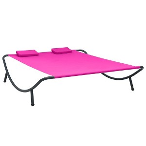 VidaXL Patio Lounge Bed Fabric Pink - 1 of 4