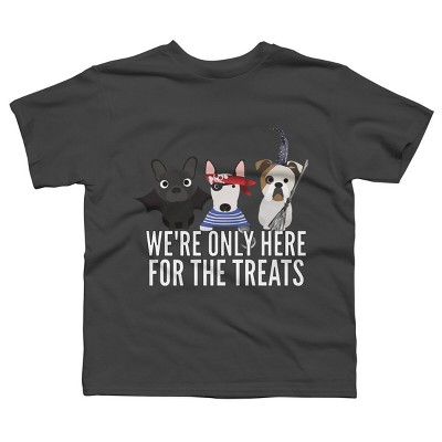 Boy's Design By Humans Dog Halloween - We're Only Here For The Treats By PedigreePrints T-Shirt