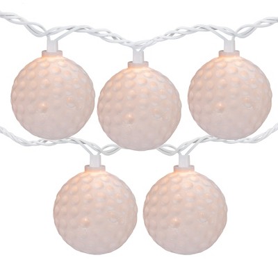 Northlight 10 Golf Balls Summer Patio Novelty String Lights - 8.5 ft White Wire