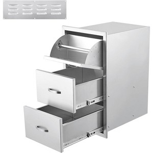 Coucheta Rustproof Stainless Steel Outdoor Kitchen Drawers, Flush Mount Large Capacity BBQ Island Drawer & Venting Panel & Handles, Storage Cabinet - 1 of 4