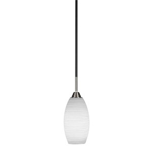Toltec Lighting Paramount 1 - Light Pendant in  Matte Black/Brushed Nickel with 5.5" White Matrix Shade - 1 of 1