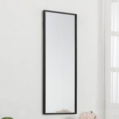 Sleek Black Metal Frame Rectangular Mirror 14x36 Inches