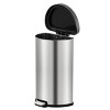 EKO 45L Aria Semi-Round Stainless Steel Resin Lid Step Trash Can no liner: Kitchen Garbage Can, 45 Liter, Silver - 3 of 4