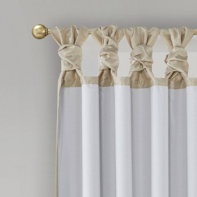Champagne Faux Silk Blackout Tab Top Window Panel