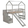 Streamdale Twin Loft Bed with Two Drawers and Slide, House Bed with Slide, Gray - image 4 of 4