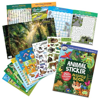 Peaceable Kingdom Animals Sticker Activity Book – 200+ Colorful Stickers, 38 Pages of Coloring, Puzzles & Reusable Puffy Sticker Scenes for Ages 3+