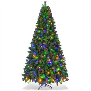 SUGIFT 6ft Pre-Lit Artificial Christmas Tree with 250 Multi-Color LED Lights and 1060 Branch Tips - 1 of 4