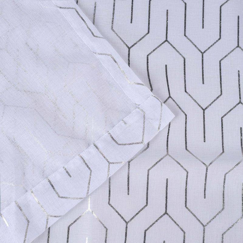 Contemporary Geometric Trellis Sheer Curtains, Set of 2 by Blue Nile Mills, 5 of 6