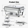 Warmounts 8QT Rectangle Chafing Dish Buffet Set Food Warmer with Handle & Compartment Tray - 3 of 4