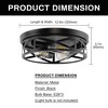 DORESshop 12.6 in. 3-Light Farmhouse Matte Black Flush Mount Ceiling Light with No Bulbs Included - 4 of 4
