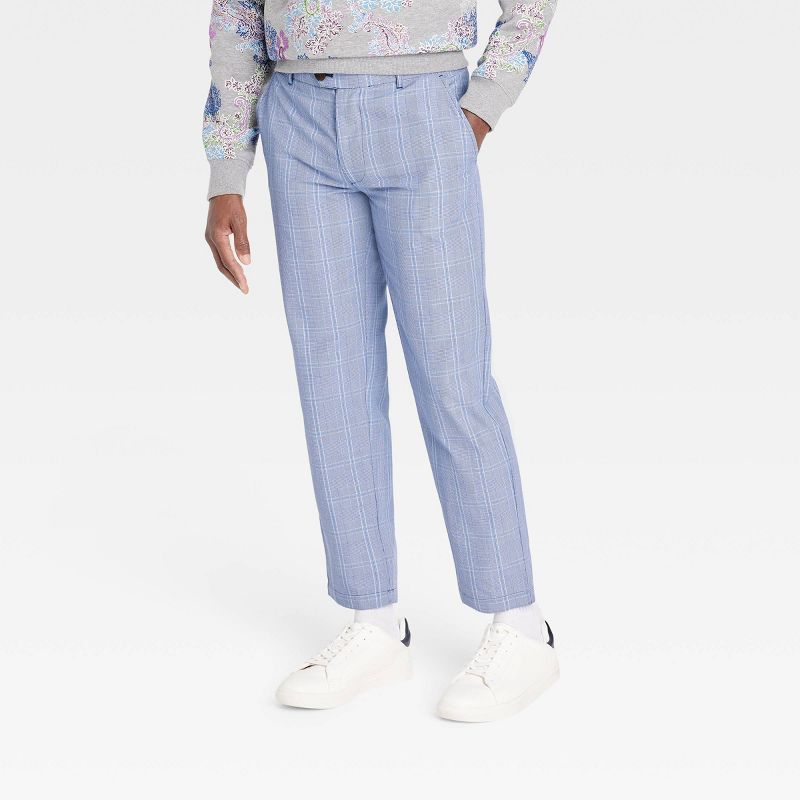 Houston White Adult Plaid Suit Pants - Blue, 1 of 4