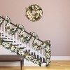6 Foot Pre-Lit Holiday Garland - 20 Warm White LED Lights + Bows, Battery-Operated Lighted Christmas Garland for Outdoor, Window, Mantle & Stair - 3 of 4