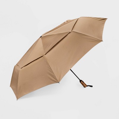 Women's Cirra By ShedRain Jumbo Auto Open Auto Close Compact Umbrella - Taupe Brown