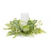 Foliage Candle Ring Set of 4 – 5 Inch Height – Green Fern and Eucalyptus Accent for Centerpieces By Melrose - 2 of 3