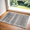 Gray Abstract Power Loom Area Rug With Fringe - 2 of 4