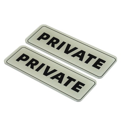 Unique Bargains Acrylic Self-Adhesive Decor Wall Business Private Sign 2 Pcs