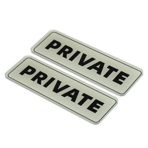 Unique Bargains Acrylic Self-Adhesive Decor Wall Business Private Sign 2 Pcs - 1 of 4