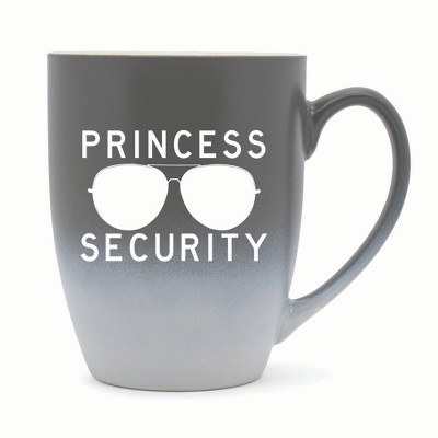 Elanze Designs Princess Security Two Toned Ombre Matte 10 ounce New Bone China Coffee Tea Cup Mug, Gray and White