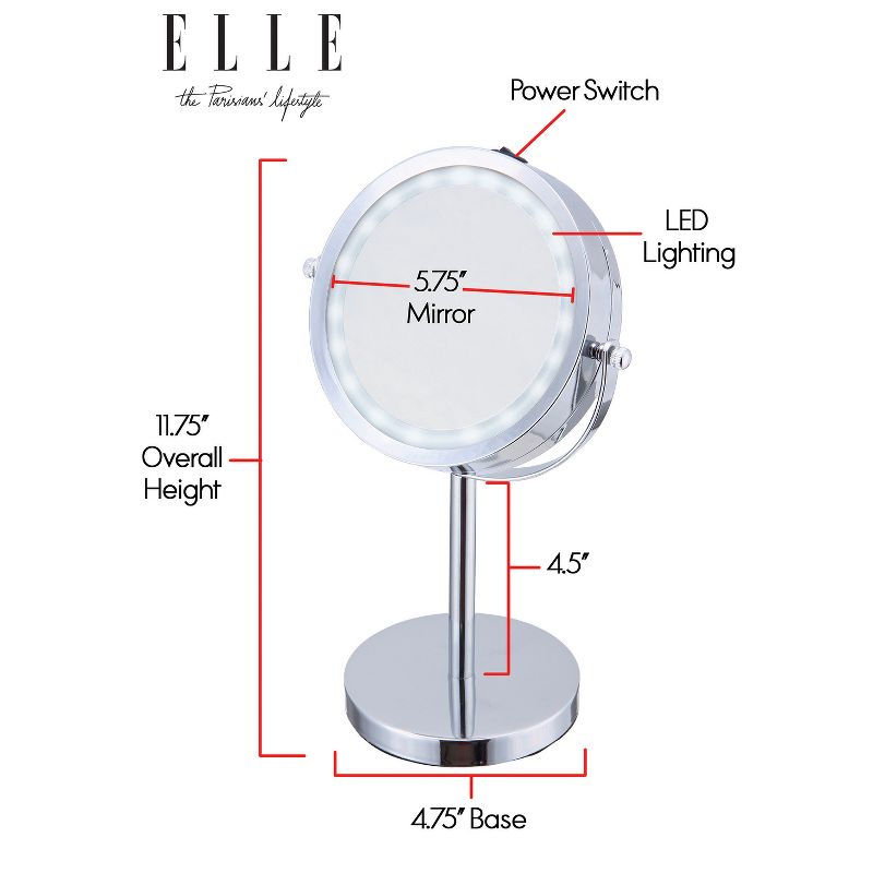EuroHome Elle Vanity Mirror with LED Lights, 5 of 6