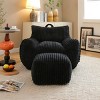 SEVOBAL Sofa Giant Plush Bean Bag Chair Armrests Footstool Comfy Beanbag Chaise Lounge Lazy Sofas Living Room Bedroom Dorm, Black, 22"*21.26"*12.8" - 2 of 4