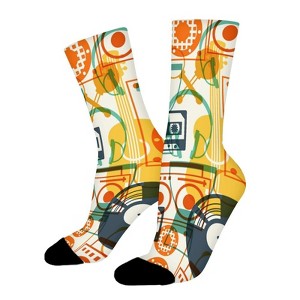 Dj Element Pattern Women Printed Crew Socks Funny Funky Socks Soft Polyester Novelty Gifts for Artists Men - 1 of 1