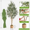 2 Pack 8ft Artificial Olive Tree,Extra Tall Faux Olive Tree with Planter,for Living Room Decor,Real Wood Trunk,Adjustable Dense Silk Leaves - 3 of 4
