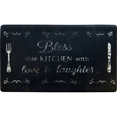 36" x 20" PVC Bless This Kitchen Anti-Fatigue Kitchen Floor Mat - J&V Textiles