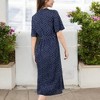 Anna-Kaci Women's Polka Dot Midi Dress with Front Tie Detail Short Sleeves and Button Front Design for a Flattering Fit - 3 of 4