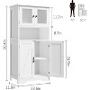 Garvee 50.4" Tall Farmhouse Bathroom Cabinet with Glass Doors,Adjustable Shelves & Anti-Tip Hardware – Freestanding Engineered Wood Storage - 3 of 4