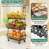 Paaaawaters 3-Tier Rolling Pantry Floor Organizer and Storage Cart with Wheels, Stackable Wire Pantry Baskets - 4 of 4