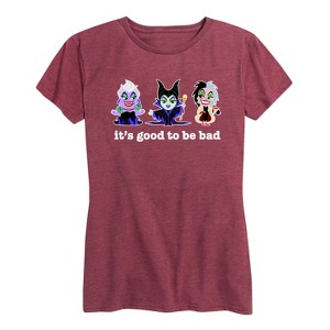 Women's - Disney - Ursula Maleficent Cruella Good To Be Bad Short Sleeve Graphic T-Shirt - 1 of 4
