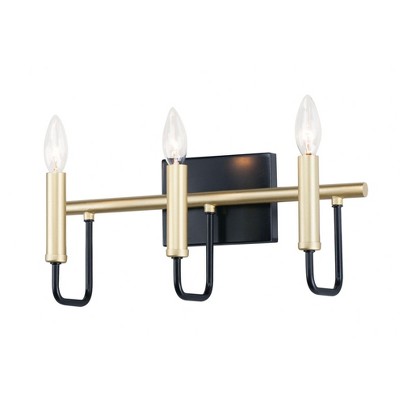 Maxim Lighting Sullivan 3 - Light Vanity in  Black/Gold