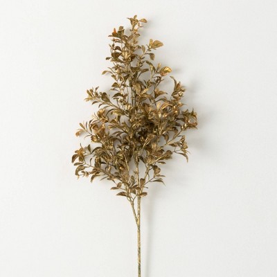 27"H Sullivans Artificial Gilded Gold Fall Spray, Indoor Christmas Decor