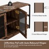 Farmhouse TV Stand for 65/75 Inch TVs, Rustic Wood Entertainment Center with Storage Cabinet and 2 Mesh Doors - 3 of 4