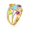 Ross-Simons 1.80 ct. t.w. Multi-Gemstone Highway Ring With .16 ct. t.w. Diamonds in 18kt Gold Over Sterling - 3 of 4