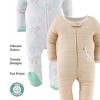 The Peanutshell 3pk Cotton Sleeper Set for Baby Boy and Girl, Serene Safari, 9 Months - image 3 of 4