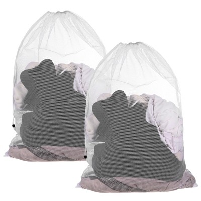 Unique Bargains Mesh Durable Washable Laundry Bag 2 Pcs