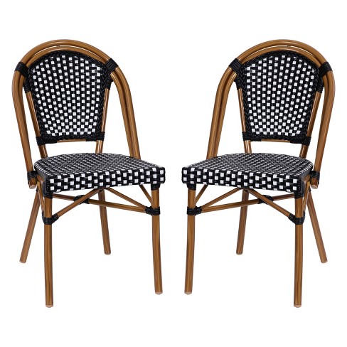 Emma And Oliver 2pk Stacking French Bistro Chair With Aluminum