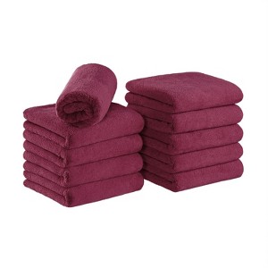 Arkwright Microfiber Coral Fleece Salon Towels (Pack of 10) - Bleach Safe Resistant Hair Drying Towel, 16 x 27 in. - 1 of 4