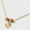 14K Gold Dipped Cubic Zirconia Rondelle Heart Necklace - A New Day™ Gold/Pink - 4 of 4