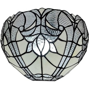 Amora Lighting Tiffany Style White Floral Wall Sconce Lamp 12" Wide - 1 of 4