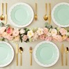 Blue Panda 50 Pack Green Plastic Dinner Plates with Gold Scalloped Edges for Birthday Party, Wedding, Baby Shower (9 In) - 2 of 4