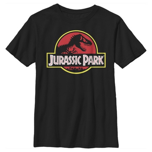 Boy s Jurassic Park T Rex Logo T Shirt Black Large