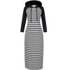 Women's Casual Long Sleeve Maxi Hoodie Dress Slim Pullover Dresses with Pocket - 3 of 4