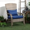 Gulche Patio Wicker Adirondack Chair with Ottoman, Outdoor Fire Pit Chair with Cushions, High-Back, Large Seat for Deck, Garden,Backyard,  Dark Blue - 2 of 4