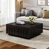 MOEPISY Elegant TV Stand with Arched Design for TVs Up to 80inch, Modern Dual Purpose Coffee Table with 4 Drawers, Black - 2 of 4