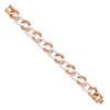 Black Bow Jewelry Rose Tone Stainless Steel & White Ceramic Curb Chain Bracelet, 8.25 In - 2 of 4
