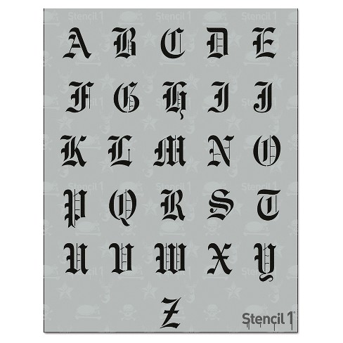 Stencil1 Old English Font 1" - Letter Stencil 8.5" X 11 ...