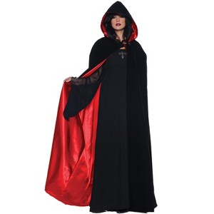 Underwraps 63" Deluxe Velvet and Satin Cape (Red) - 1 of 1